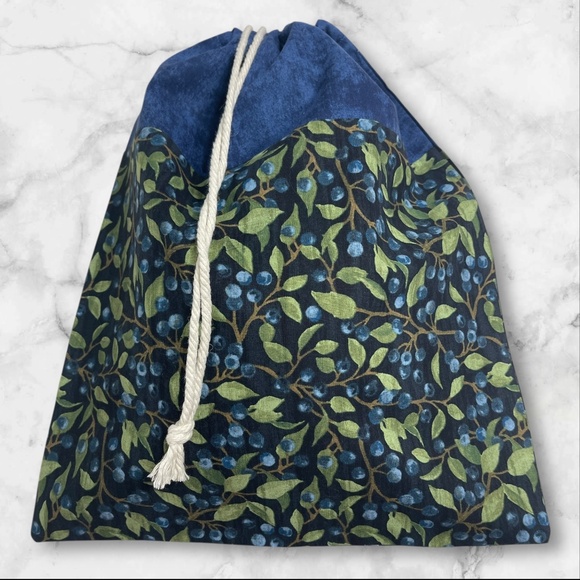 Blueberry Natural Linen Bread Bag, Reusable Sourdough Bread Keeper, Baker Gift - Picture 2 of 4